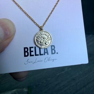 Bella B Aquarius Small Zodiac Coin Necklace in Gold